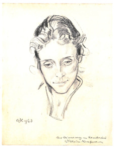 Zeichnung einer jungen Frau mit dem Titel 