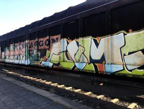 Tags auf Bahnwagons