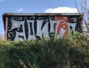Tags auf Garagenwänden