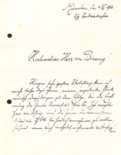 Eigenh. Brief mit Unterschrift
