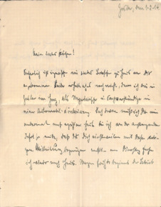 Brief von Max Immelmann an seine Verlobte Elsbeth Neuendorf