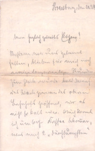 Brief von Max Immelmann an seine Verlobte Elsbeth Neuendorf