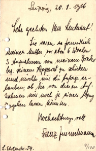 Brief von Franz Immelmann