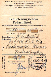 KZ Buchenwald - Insassenpost Einlieferungsschein