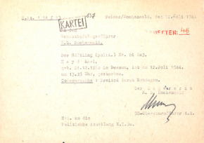 KZ Buchenwald - Todesbescheinigung