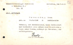 KZ Buchenwald - Interne Anweisung bzgl. Häftlinge