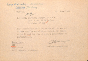 KZ Buchenwald - Interne Anweisung bzgl. Häftlinge