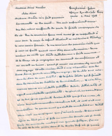 Brief von Albert Schweitzer an Jeanne Karcher-Biedermann