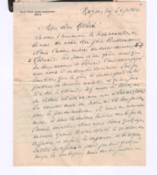 Brief von Jean Karcher-Biedermann an Albert Schweitzer