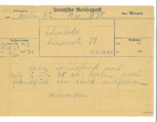 Telegramm v. Albert Schweitzer an Alice Helmbold
