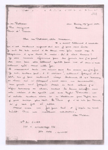 Brief von Ali Silver an Maurice & Hélène Polidori