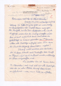 Brief von Bruno Walter an Albert Schweitzer