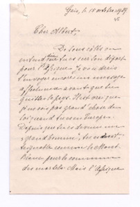 Brief von Anna Schaeffer an Albert Schweitzer