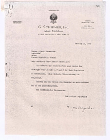 Brief von Agnes Moynihan an Albert Schweitzer