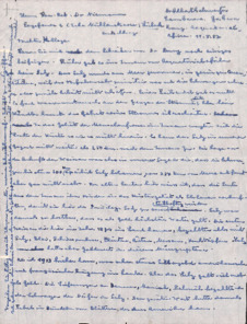 Eigenh. Brief von Dr. Schweitzer an Dr. Niemann, 4 S., Lambaréné, 1953