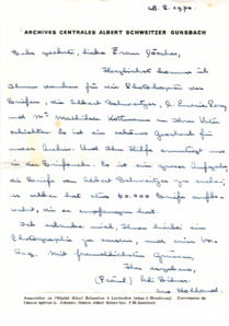 Eigenh. Brief Ali Silvers an Frau Döscher, 1 S., 1970