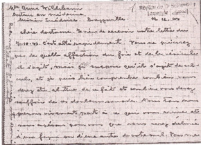 Brief von Dr. Albert Schweitzer an Dr. Anna Wildikann