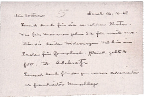 Brief von Dr. Albert Schweitzer an Dr. Anna Wildikann