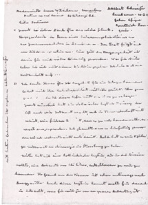 Brief von Dr. Albert Schweitzer an Dr. Anna Wildikann