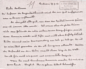 Brief von Dr. Albert Schweitzer an Dr. Anna Wildikann