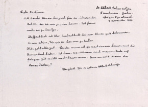 Brief von Dr. Albert Schweitzer an Dr. Anna Wildikann