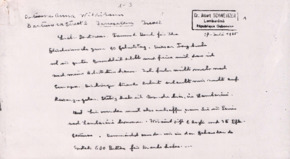 Brief von Dr. Albert Schweitzer an Dr. Anna Wildikann