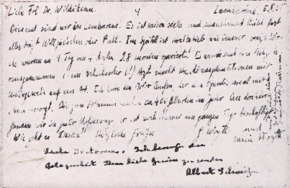 Brief von J. Woytl, Marie Woytl und Dr. Albert Schweitzer an Dr. Anna Wildikann