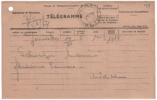 Telegramm von Dr. Anna Wildikann an Dr. Albert Schweitzer