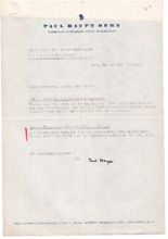 Brief von Paul Haupt an Dr. Albert Schweitzer