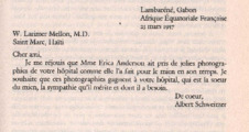 Brief von Albert Schweitzer an William Larimer Mellon