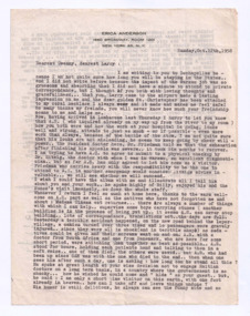 Brief von Albert Schweitzer und Erica Anderson an William Larimer Mellon