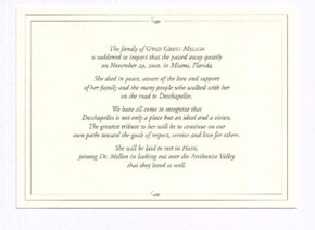 Brief von Familie Gwen Grant Mellon an Richard Brullman