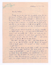 Brief von Anne-Marie und Jean-Pierre Naegele an Gwen Mellon Grant