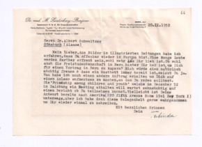 Brief von Mark Lauterburg-Bonjour an Albert Schweitzer