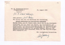 Brief von Mark Lauterburg-Bonjour an Albert Schweitzer mit Anhang