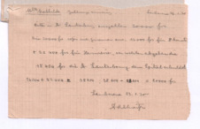 Zahlungsanweisung von Albert Schweitzer an Mathilde Kottmann