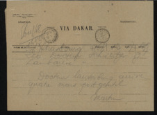 Telegramm von Emmy Martin an Albert Schweitzer