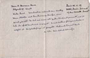Brief v. Albert Schweitzer an Dr. Hermann Baur