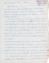 Brief v. Albert Schweitzer an Dr. Hermann Baur