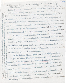 Brief v. Albert Schweitzer an Dr. Hermann Baur