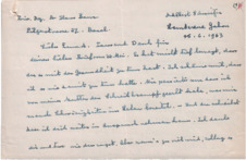 Brief v. Albert Schweitzer an Dr. Hermann Baur