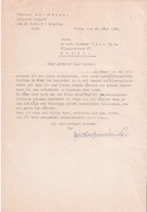 Brief v. Miroslav Durchánek an Dr. Hermann Baur