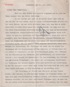 Brief v. Ladislas Goldschmid an Albert Schweitzer