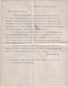 Brief v. Ladislas Goldschmid an Albert Schweitzer