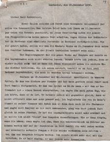 Brief v. Ladislas Goldschmid an Albert Schweitzer