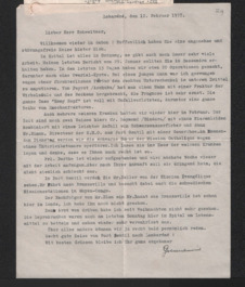Brief v. Ladislas Goldschmid an Albert Schweitzer