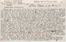 Brief v.Dr. Ladislas Goldschmid an Albert Schweitzer