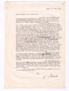 Brief von Arnold Brack an Albert Schweitzer