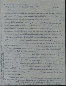 Durchschlag eines Briefes von Albert Schweitzer an Dr. Bizien