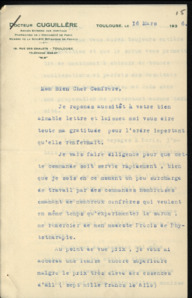 Brief von Dr. R. Cuguillère an Albert Schweitzer